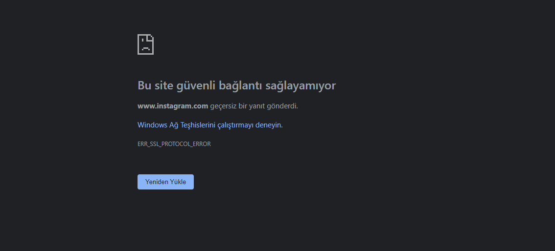 Err_ssl_protocol_error hatası nasıl çözülür