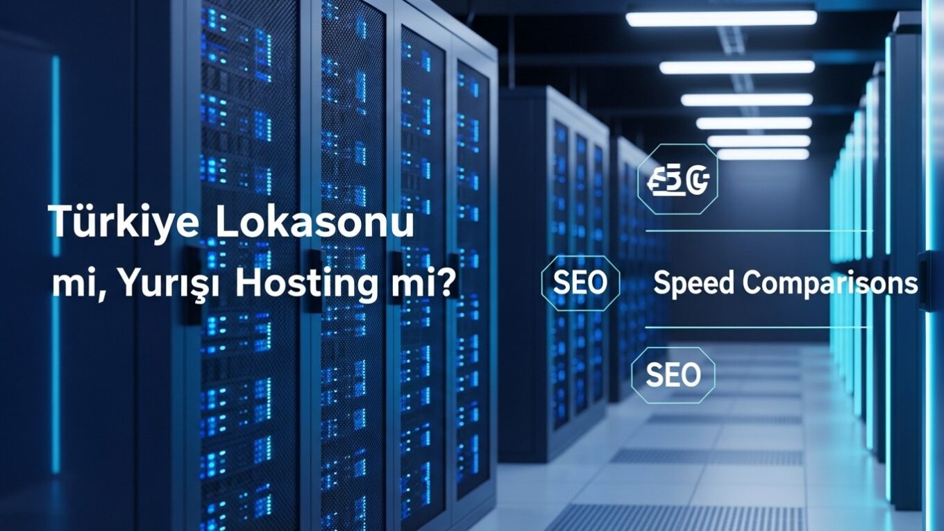 Türkiye Lokasyonlu Hosting mi, Yurtdışı Hosting mi? SEO ve Hız Karşılaştırması konusunu açıklayan infografik