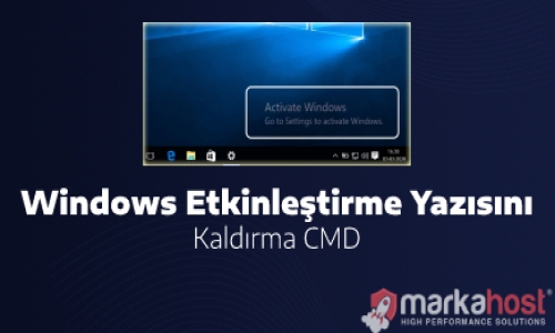windows etkinlestirme yazisini kaldirma cmd