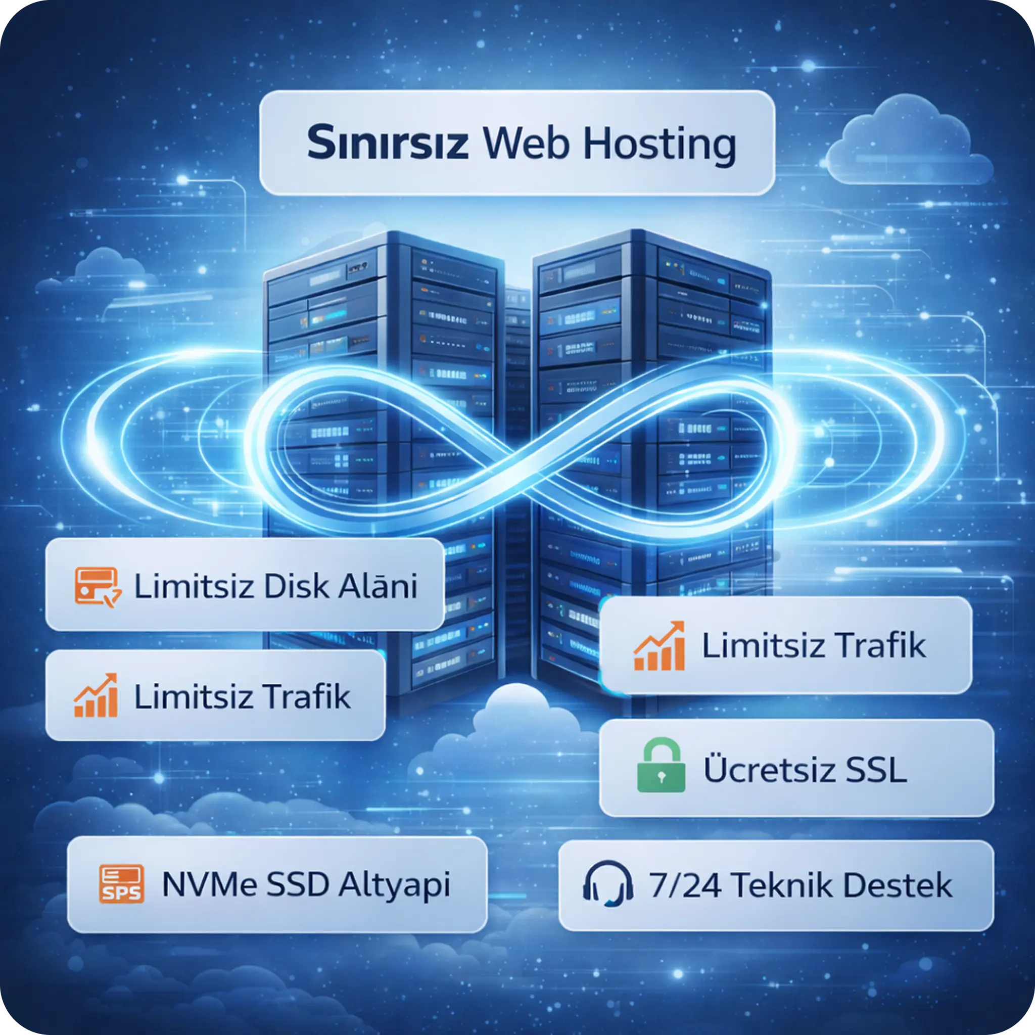 Sınırsız Web Hosting nedir - Hızlı ve güvenli barındırma çözümleri görseli